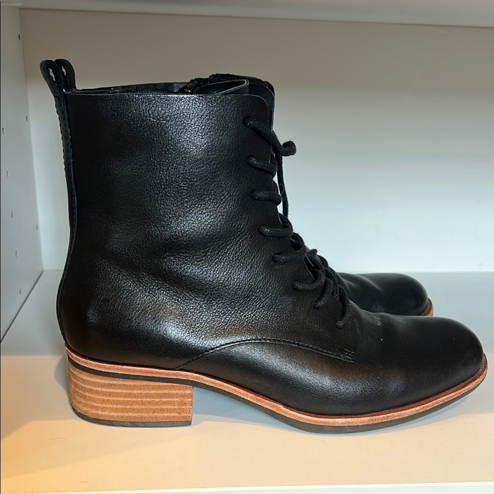 Kork Ease Violeta Black Leather Lace up boots - Picture 2 of 5